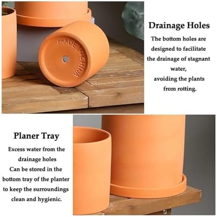 Flower pots Planter For Indoor Cylindrical Breathable Outdoor Indoor(9cm) - Image 7