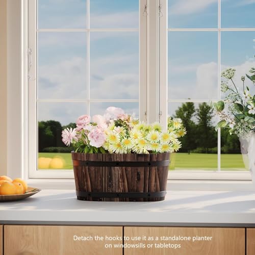 2Pack Wood Fence planters Window boxes planters Railing planter box porch - Image 7