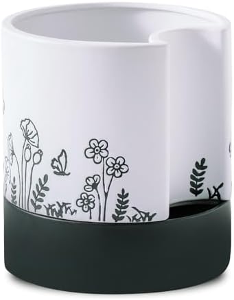 Nihow Self Watering Pots for Indoor Plants,8 Inch,White,Hand Painting by Nihow