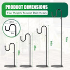 76" Shepherds Hook Stand: Hanging Bird Feeders, Plants, Wind Chimes - Image 3