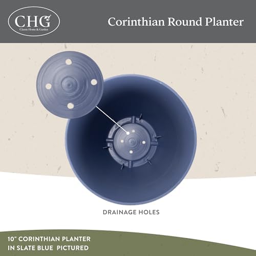 Corinthian Round Planter Pot w/Drainage, 10" Oil Rubbed Bronze - Image 3