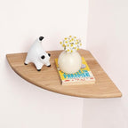 Corner Floating Shelf 16inch Solid Oak Wood Floating Corner Shelf with Wire Hole Corner Wall Mount Storage Display Shelves for Living Room Bedroom Bathroom Kitchen by GIEANOO