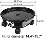 1 Pack 17.7" Black Plant Caddy with Easy Moving Caster Wheels and a Water Container Round Movable Planter Dolly Trolley Tray Pallet Outdoor Indoor Tree Flower Stand Planter - Image 2