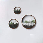 3 Pack Set Wall Planters,Modern Round Glass Wall Planter Succulent Planter Circle Iron Hanging Planter Vase for Herb,Small Cactus Perfect for Balcony, Room and Patio Decor (Coffee) by VEVLU