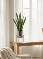Serene Spaces Living Gold Planter with Detachable Metal Stand, Decorative Indoor Planter Pot, Flower Pots Stand for Living Room, Kitchen, Office, in 3 Sizes (Silver - Short) - Image 3