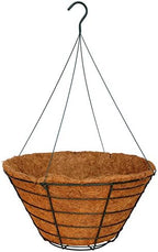24" Traditional Heavy Duty Hanging Basket with Hand Formed Cocomoss Liner and Rigid Hanger by Topiary+Art+Works