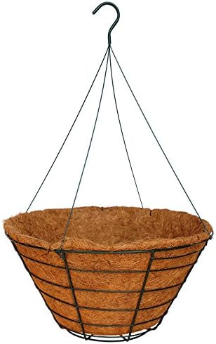 24" Traditional Heavy Duty Hanging Basket with Hand Formed Cocomoss Liner and Rigid Hanger by Topiary+Art+Works