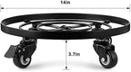 Amagabeli 2 Pack 14" Plant Caddy with Wheels Heavy Duty Iron Potted Rolling Plant Stand Dolly with Brake Metal Planter Flower Pot Rollers Movers Indoor Outdoor Trolley Casters Coaster - Image 2
