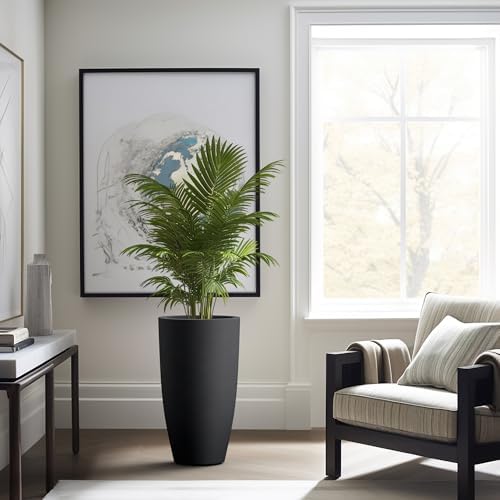 Kante Set of 2 Black Concrete Round Planters 23.6" Tall Home & Outdoor - Image 3