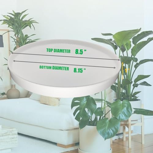 Yukfona Ceramic Plant Saucer Tray 2 Pcs 8 Inch White, 8.5"OD x8.15"ID x1"Deep Fits flower pots Bottom≤ 8.2", Heavy Duty Glazed Round Planter Drip with Catch Basin for Indoor Outdoor Plants(8.5" White) - Image 2