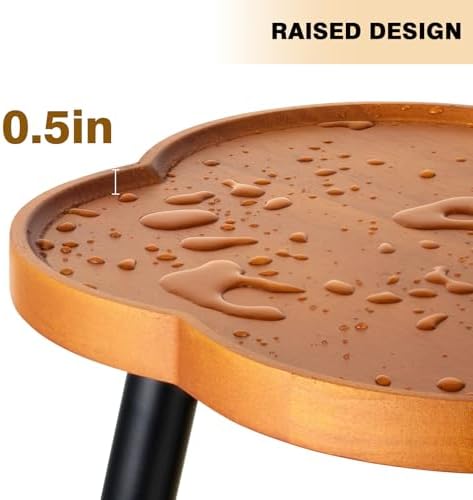 KINNARY Plant Stand Indoor, Wood Plant Table Plant Holder with Raised Design,Heavy Duty Metal Flower Pot Stand, Mid Century Modern Home Decor Small Side End Table（Clr.2-Flower 20" H） - Image 4