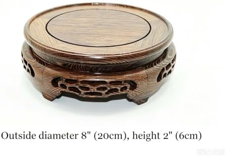 Rosewood Gray Stand Oriental Style, Jichimu Vase Plant Stand, Fish Bowl Stand, Multiple-purpose Gray Color Display Stand (Outside Dia 8”x2” (20x6cm)) - Image 2