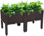Raised Garden Bed with Legs Planters for Outdoor Plants Planter Box Elevated Garden Boxes Plant pots Perfect for Garden Patio Balcony Deck to Planting Flowers (Brown) by Unknown