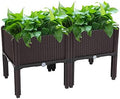 Vasitelan Raised Garden Bed with Legs, Elevated Plastic Planter Box for Outdoor Plants, Flowers, Vegetables and Herbs (Brown) by Vasitelan