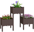 Outsunny Plastic Raised Garden Bed with Legs Self Watering Planter Box by Outsunny