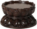 Round Wooden Ebony Lotus Base Buddha Statue Sculpture Stand by GOLDYWENDY