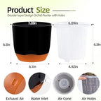 QCQHDU 2 Pack 7.2 Inch Orchid Pots with Holes for Repotting, Double-Layer and Self Watering Orchid Pot with Good Air Circulation - Image 2