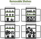 MCombo Cold Frame Greenhouse, Wooden Cabinet with Shelves, 0760 (Dark Grey) - Image 6