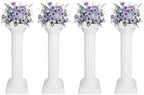 Roman Columns Wedding Stand Roman Pillar Plant Stand Plastic Greek Column Statue Pedestal Flower Pot Holder Decor, Wedding Event Party Elegant Decorative Column (White, 4Pcs, 11.4x31.5 Inch) by Unknown