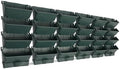 24 Pack Hanging Vertical Wall Planter,12.99inch Wall Mounted Planter for Patio Outdoor Decor,Home Army Green Plastic Pot Balcony Plant Vegetable Fruit Herb Hanging Pocket Holder Flowerpot (Army Green) by TFCFL