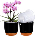 QCQHDU 2 Pack 7.2 Inch Orchid Pots with Holes for Repotting, Double-Layer and Self Watering Orchid Pot with Good Air Circulation by QCQHDU