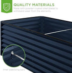 Best Choice Products 6x3x2ft Outdoor Metal Raised Garden Bed, Deep Root Box Planter for Vegetables, Flowers, Herbs, 269 Gallon Capacity, 100% Non Toxic Materials - Navy - Image 6