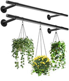 2 pcs Hanging Planters Rod – Plant Hanger Indoor for Window Ceiling, Hanging Plant Shelf for Wall Planter House Plants, Plant Shelves Metal Holder Bar 47.5In (Pots, Plants, Chains not Included) by Unknown