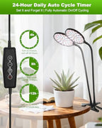 Clip On Grow Lights for Indoor Plants, High PAR & PPFD Full Spectrum Plant Light with Auto On/Off Timer, 5 Dimmable Levels, Flexible Gooseneck LED Grow Lamp for Indoor Growing - Image 4
