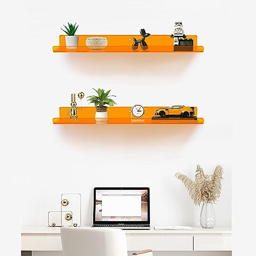 ROYALITA 2-Pack Acrylic Shelves Wall Mounted, 24 Inch Floating Shelves - Image 7