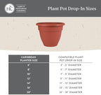 The HC Companies 20 Inch Caribbean Planter Pots with Drainage & Plug, Rolled Rim Plastic Planters for Indoor & Outdoor Plants, 2-Pack Decorative Flower Pots for Garden, Office & Home Decor, White - Image 6
