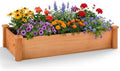 GIANTEX 48" Wooden Raised Garden Bed, Rectangular Planter Box, Orange by Giantex