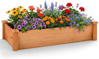 GIANTEX 48" Wooden Raised Garden Bed, Rectangular Planter Box, Orange by Giantex