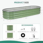 Galvanized Raised Garden Bed Outdoor, 6x2x1ft, Olive Green - Image 2