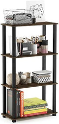 Furinno TURN-S-TUBE Storage Shelves, 4-Tier Book Shelf, Corner Shelf, Toolless Open Shelves, for Organization and Storage, Living Room, Garage, Home Office, Columbia Walnut by Furinno-FitsYourSpaceFitsYourBudget