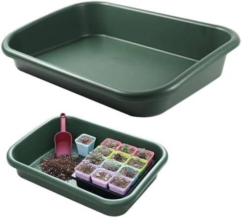 Potting Tray, 17×12×3in Multi-Purpose Gardening Mat for Repotting and Seed Starting Plastic Plant Tray for Indoor & Outdoor Use, Green by Unknown