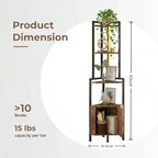 Corner Shelf Storage Stand with LED Light for Small Space - Image 2