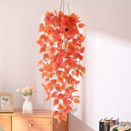 BLEUM CADE Fake Hanging Plants, 4pcs Artificial Hanging Plant, Faux Orange Vines Hanging Plant for Wall Home Living Room Indoor Outdoor Fall Decor (No Baskets) - Image 3