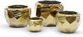 WGV Geometric Ceramic Vase, 4" D, 5.1" D, 6.3" D, 6.7" D, Matta Gold Planter Pot for Wedding Event Office Home Decor, Art Design, Set of 4 Vases by WGVInternational-OpusGlassware
