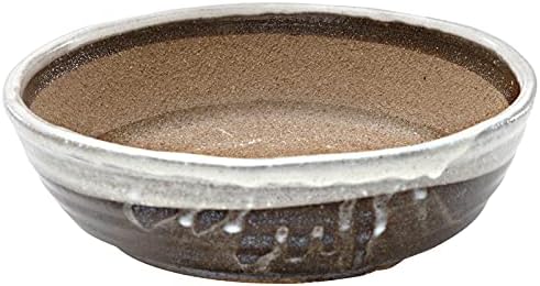 Wazakura Shigaraki Series Handmade White Stripe Glazed Ceramic Bonsai Pot by WazakuraJapan