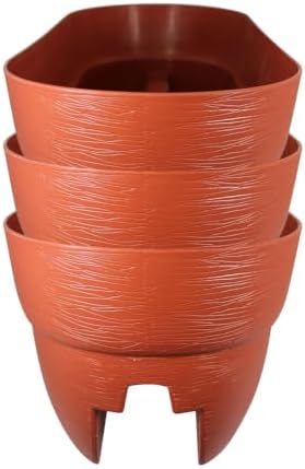 Emsco Group Bloomers Rail Planter, 24" Weatherproof Resin Deck & Balcony Planter with Drainage – Fits 2x4 & 2x6 Rails – Terracotta, 2 Pack - Image 4
