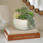 DILATATA Artificial Succulent Plants in Pot 5.5 Inch Fake Succulents Arrangement Potted Plant in White Ceramic Planter Bowl for Home Office Desk Shelf Living Room Bedroom Bathroom Decor - Image 6