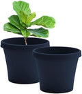 Bloem Terra 24" Plastic Planter, 16 Gallon, Navy, 2-Pack by Bloem