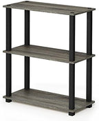 Furinno TURN-S-TUBE Storage Shelves Set of 2, 3-Tier Book Shelf, Corner Shelf, Toolless Open Shelves, Square Tubes, for Organization and Storage, Living Room, Garage, Home Office, French Oak - Image 6