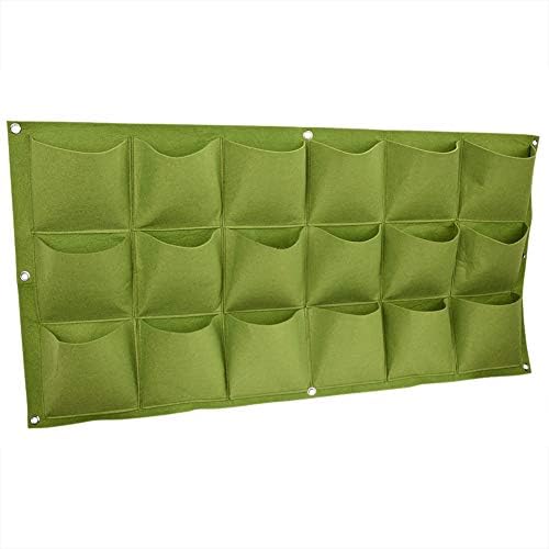Tnfeeon Vertical Wall Garden Planter, Felt Hanging Plant Pocket with 18 Pockets, Breathable Auto Drainage, Lightweight Reusable Grow Bag for Indoor Outdoor Balcony Flower Vegetable by Tnfeeon
