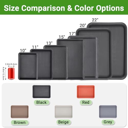 GREANER 20 Inch Plant Trays, 3Pcs Black Pebble Tray for Plant Humidity, Planter Trays and Saucers for Indoors and Outdoors Use - Image 3