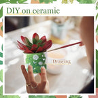 Remerry 6 Pcs 3.5 Inch Mini DIY Ceramic Succulent Pots with Bamboo Tray - Image 5