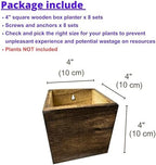LaLaGreen Wood Planter Boxes for Plants (4x4, 8 Pack) Wooden Wall Planters - Image 2