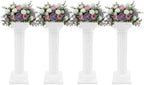 Wedding Roman Columns 4Pcs 34.65" Adjustable Height Plastic Stand Roman Pillar Greek Statue Plant Stand Elegant Wedding Event Party Decorative Column Pedestal Flower Holder (Type D, 4Pcs, 10.63x34.65 Inch) by Unknown