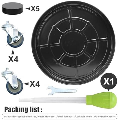 1 Pack 20 Inch Metal Plant Caddy, Black - Image 2