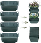16 Pack Vertical Garden Planter,13 inch Wall Mounted Planter for Patio Indoor Outdoor Decor, Garden Self Watering Pot Balcony Plant Vegetable Fruit Herb Hanging Pocket Holder Flowerpot (Army Green) - Image 5
